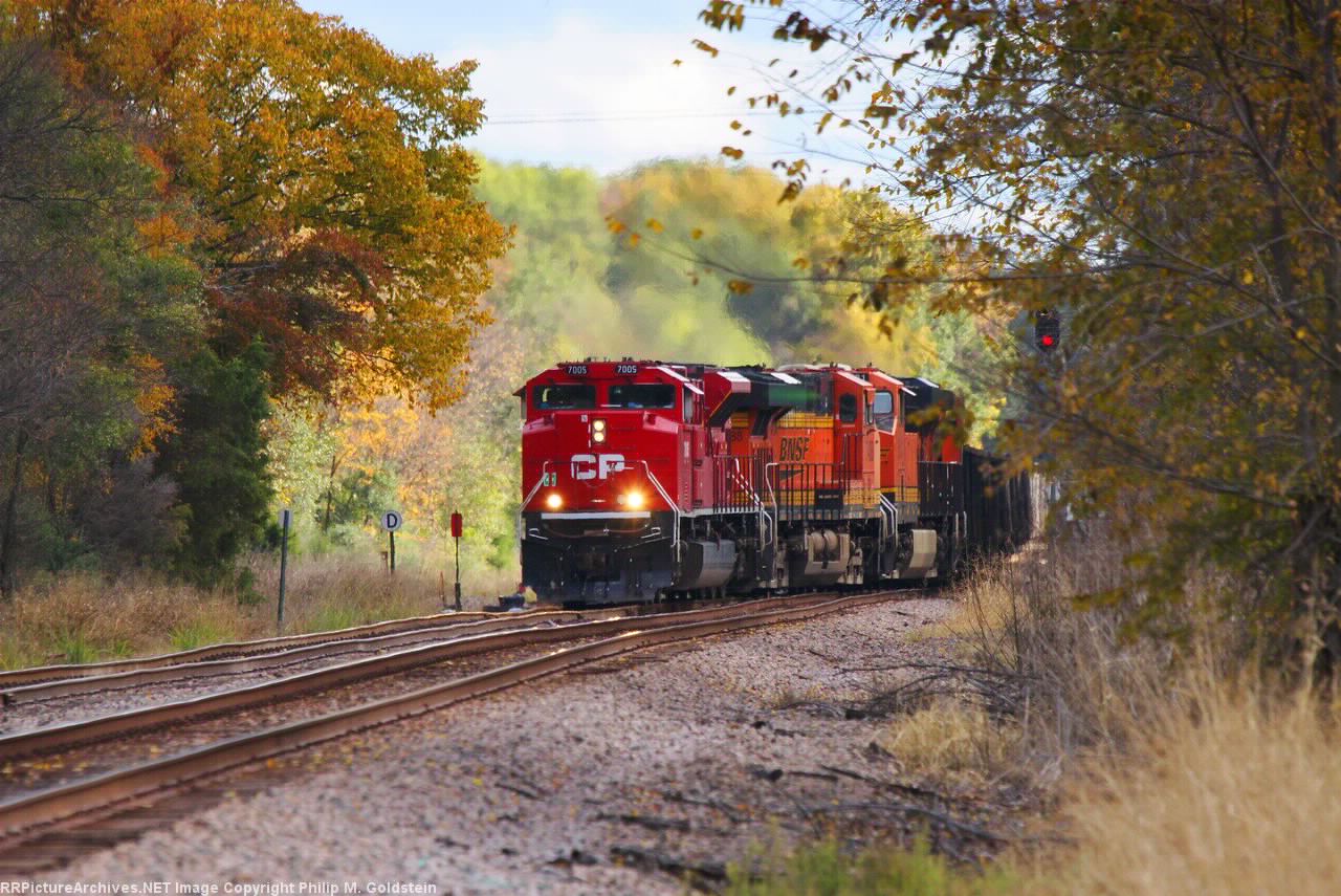 CP 7005, BNSF 7488, 6781, 4555